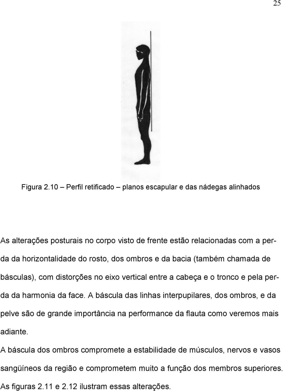 rosto, dos ombros e da bacia (também chamada de básculas), com distorções no eixo vertical entre a cabeça e o tronco e pela perda da harmonia da face.