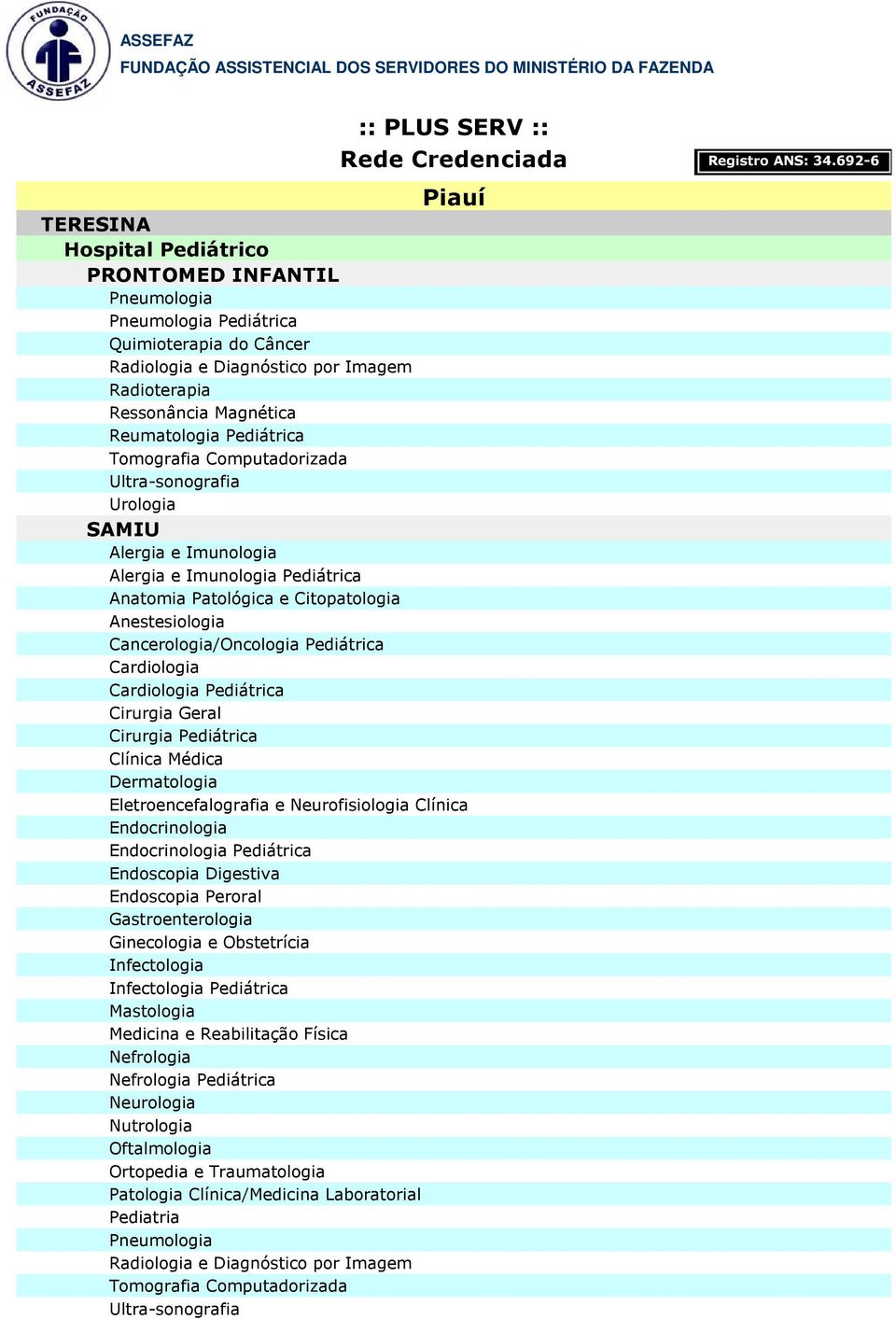 Imunologia Alergia e Imunologia Pediátrica Cancerologia/Oncologia Pediátrica Pediátrica