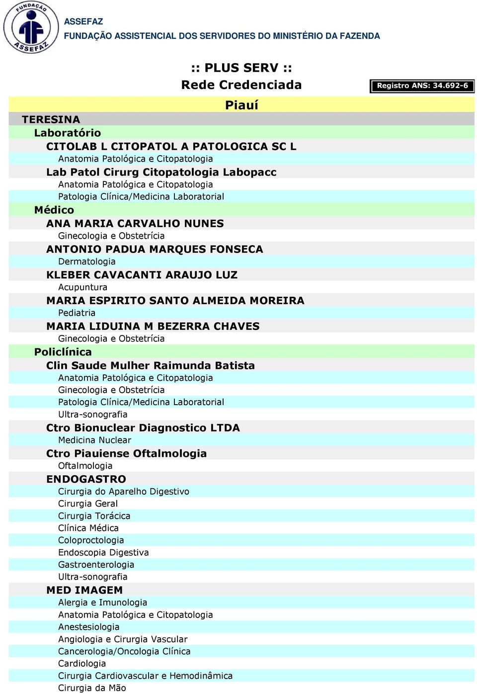 Clin Saude Mulher Raimunda Batista Ctro Bionuclear Diagnostico LTDA Medicina Nuclear Ctro Piauiense ENDOGASTRO Coloproctologia MED