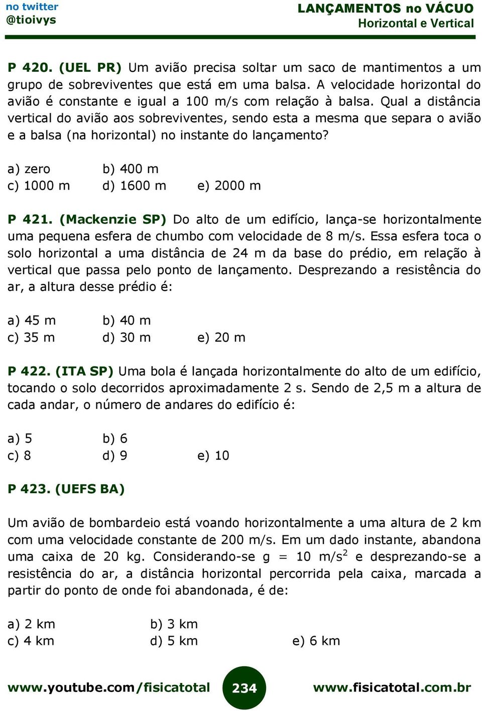 (Mackenzie SP) Do alto de um edifício, lança-se horizontalmente uma pequena esfera de chumbo com velocidade de 8 m/s.