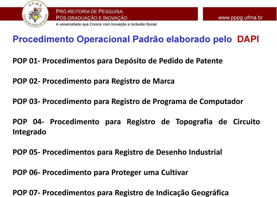 Procedimento para Registro de Topografia de Circuito Integrado POP 05- Procedimentos para Registro de Desenho