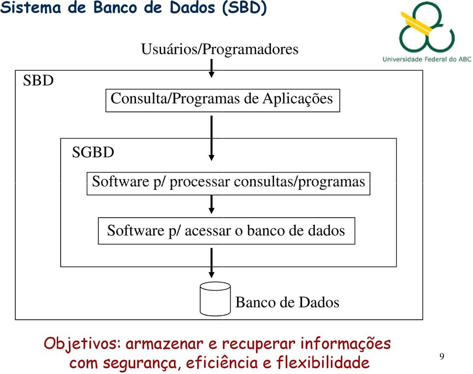 consultas/programas Software p/ acessar o banco de dados Banco de