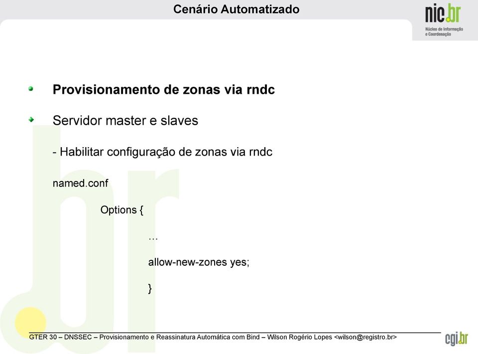 configuração de zonas via rndc named.