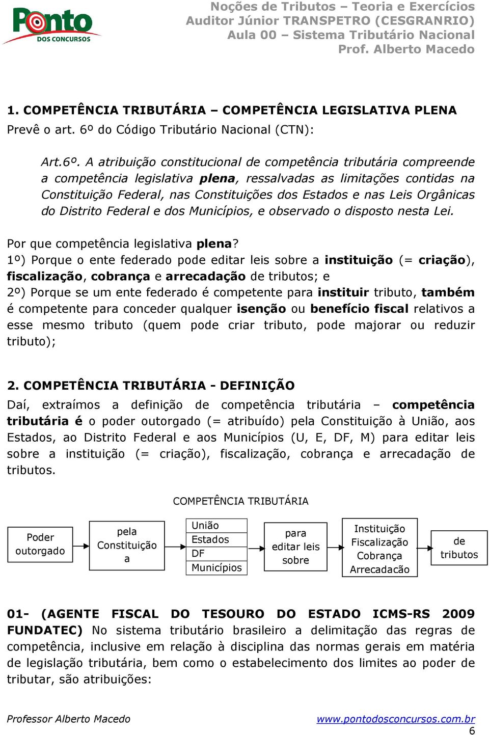 A atribuição constitucional de competência tributária compreende a competência legislativa plena, ressalvadas as limitações contidas na Constituição Federal, nas Constituições dos Estados e nas Leis