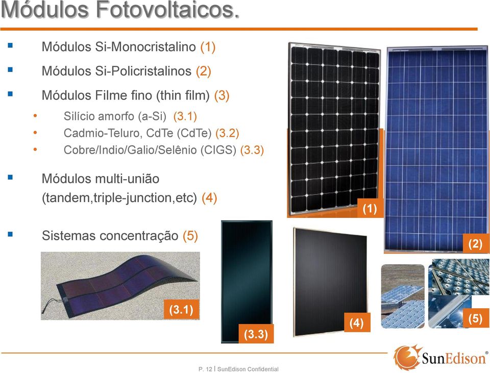 film) (3) Silício amorfo (a-si) (3.1) Cadmio-Teluro, CdTe (CdTe) (3.