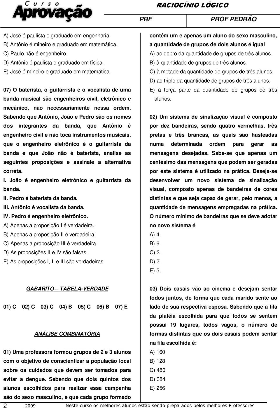 Sabendo que Antônio, João e Pedro são os nomes dos integrantes da banda, que Antônio é engenheiro civil e não toca instrumentos musicais, que o engenheiro eletrônico é o guitarrista da banda e que