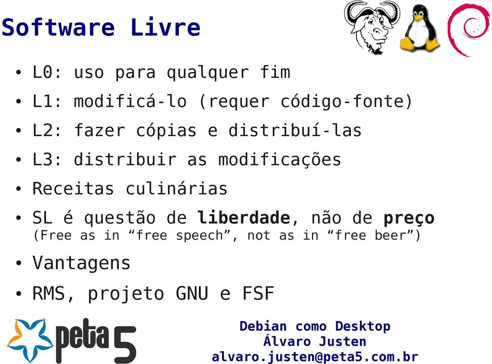 modificações Receitas culinárias SL é questão de liberdade, não de