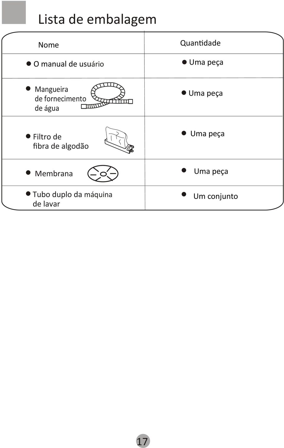 Uma peça Filtro de Uma peça Membrana Tubo