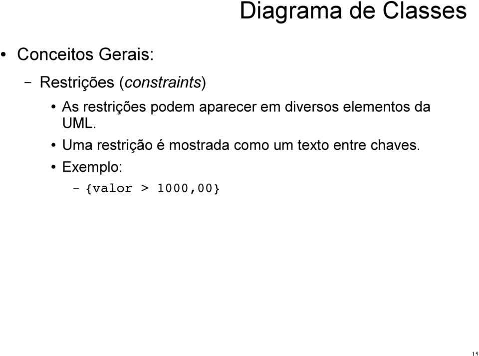 diversos elementos da UML.