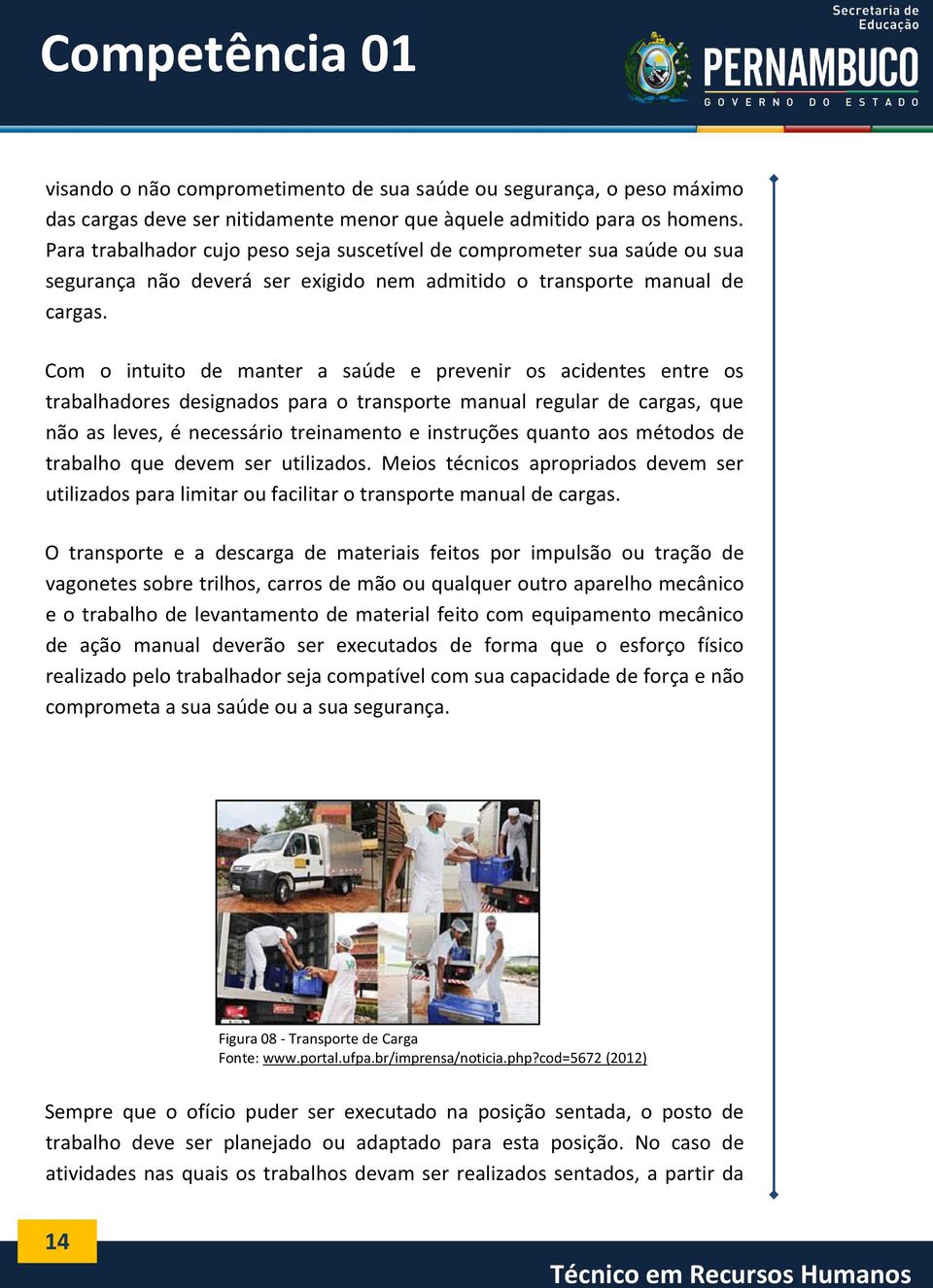 Com o intuito de manter a saúde e prevenir os acidentes entre os trabalhadores designados para o transporte manual regular de cargas, que não as leves, é necessário treinamento e instruções quanto