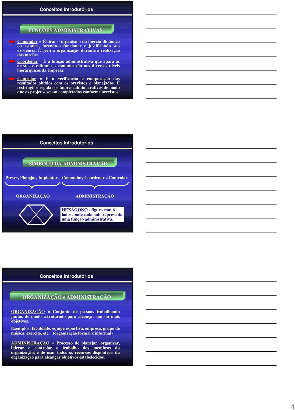 Controlar = É a verificação e comparação dos resultados obtidos com os previstos e planejados.