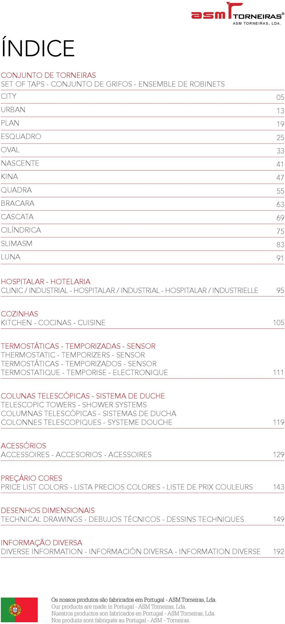 SLIMASM 83 LUNA 91 HOSPITALAR - HOTELARIA CLINIC / INDUSTRIAL - HOSPITALAR / INDUSTRIAL - HOSPITALAR / INDUSTRIELLE 95 COZINHAS KITCHEN - COCINAS - CUISINE 105 TERMOSTÁTICAS - TEMPORIZADAS - SENSOR