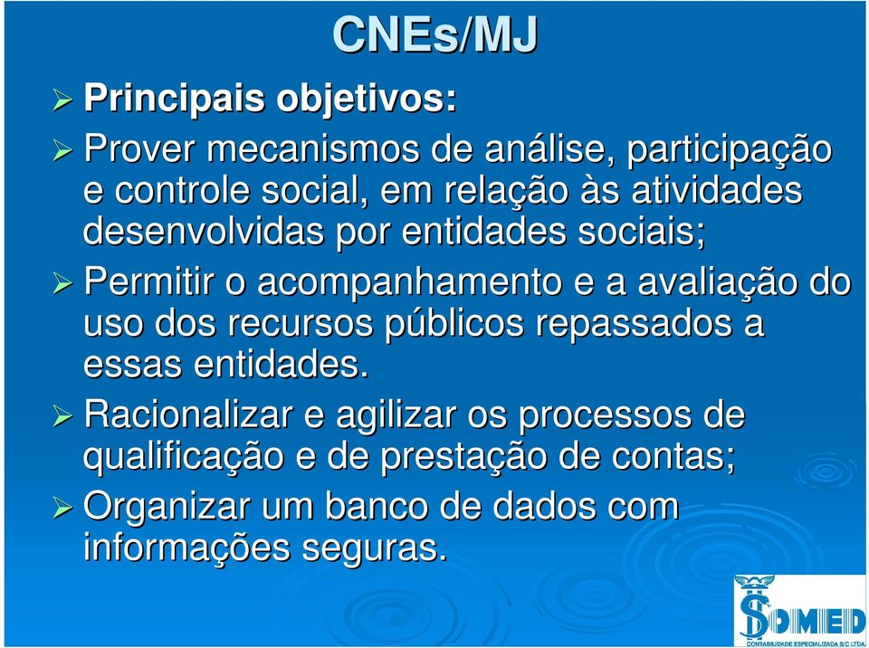 avaliação do uso dos recursos públicos p repassados a essas entidades.