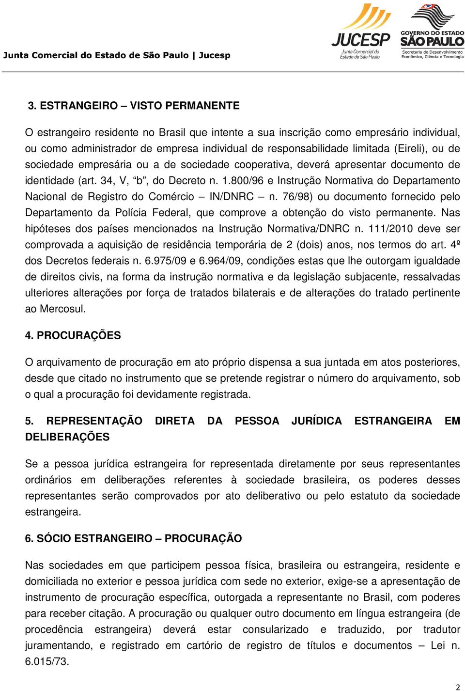 800/96 e Instrução Normativa do Departamento Nacional de Registro do Comércio IN/DNRC n.