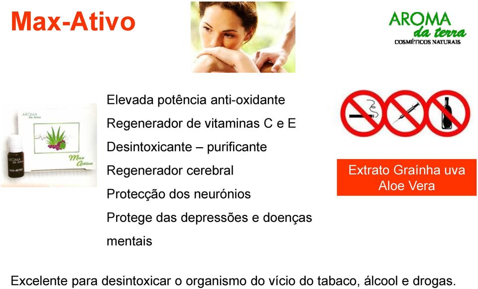 Protege das depressões e doenças mentais Extrato Graínha uva Aloe Vera