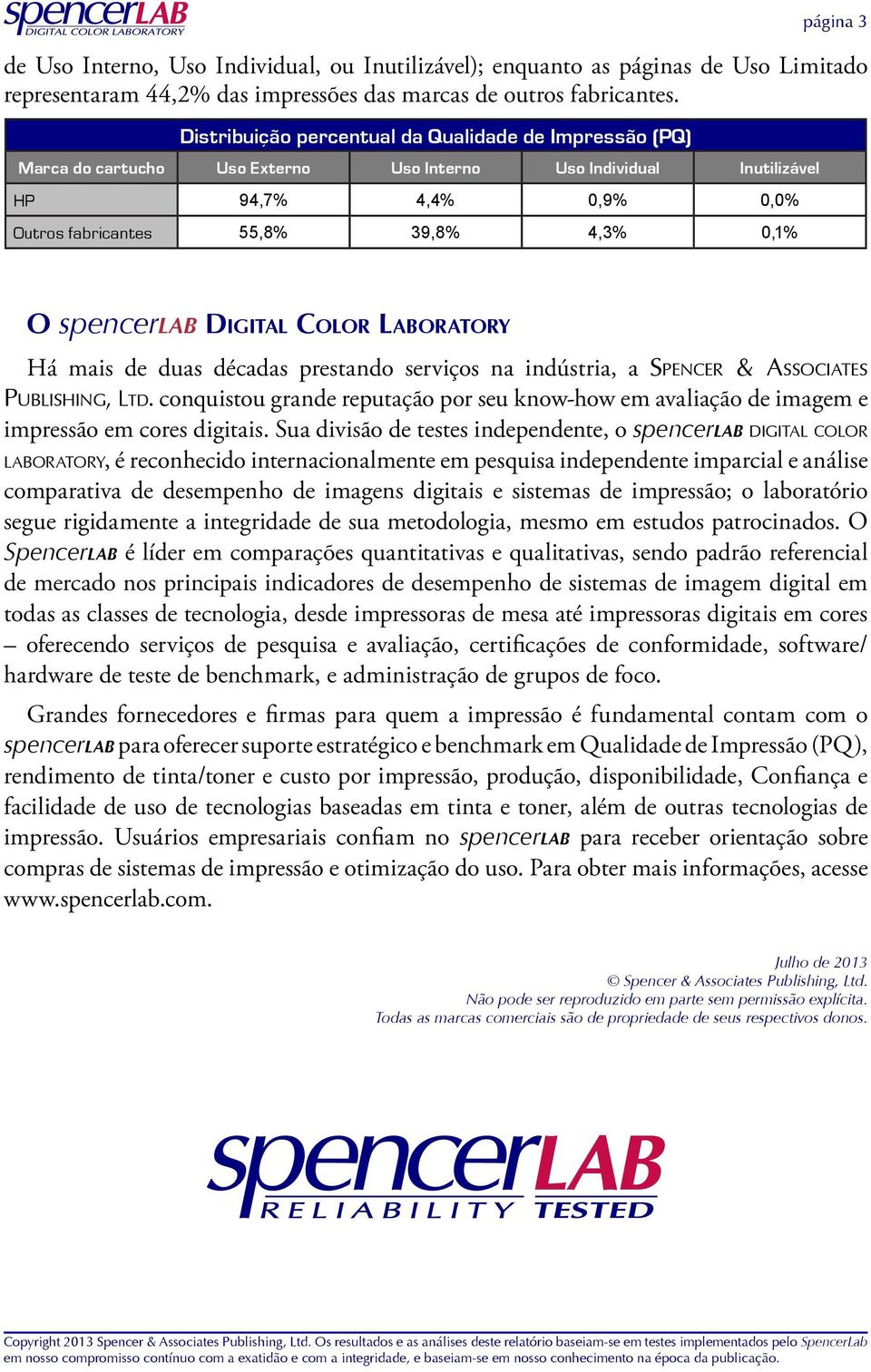 spencerlab Digital Color Laboratory Há mais de duas décadas prestando serviços na indústria, a Spencer & Associates Publishing, Ltd.