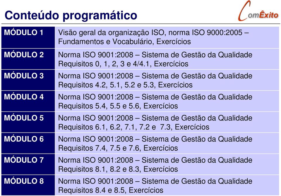3, Exercícios Norma ISO 9001:2008 Sistema de Gestão da Qualidade Requisitos 5.4, 5.5 e 5.6, Exercícios Norma ISO 9001:2008 Sistema de Gestão da Qualidade Requisitos 6.1, 6.2, 7.1, 7.2 e 7.