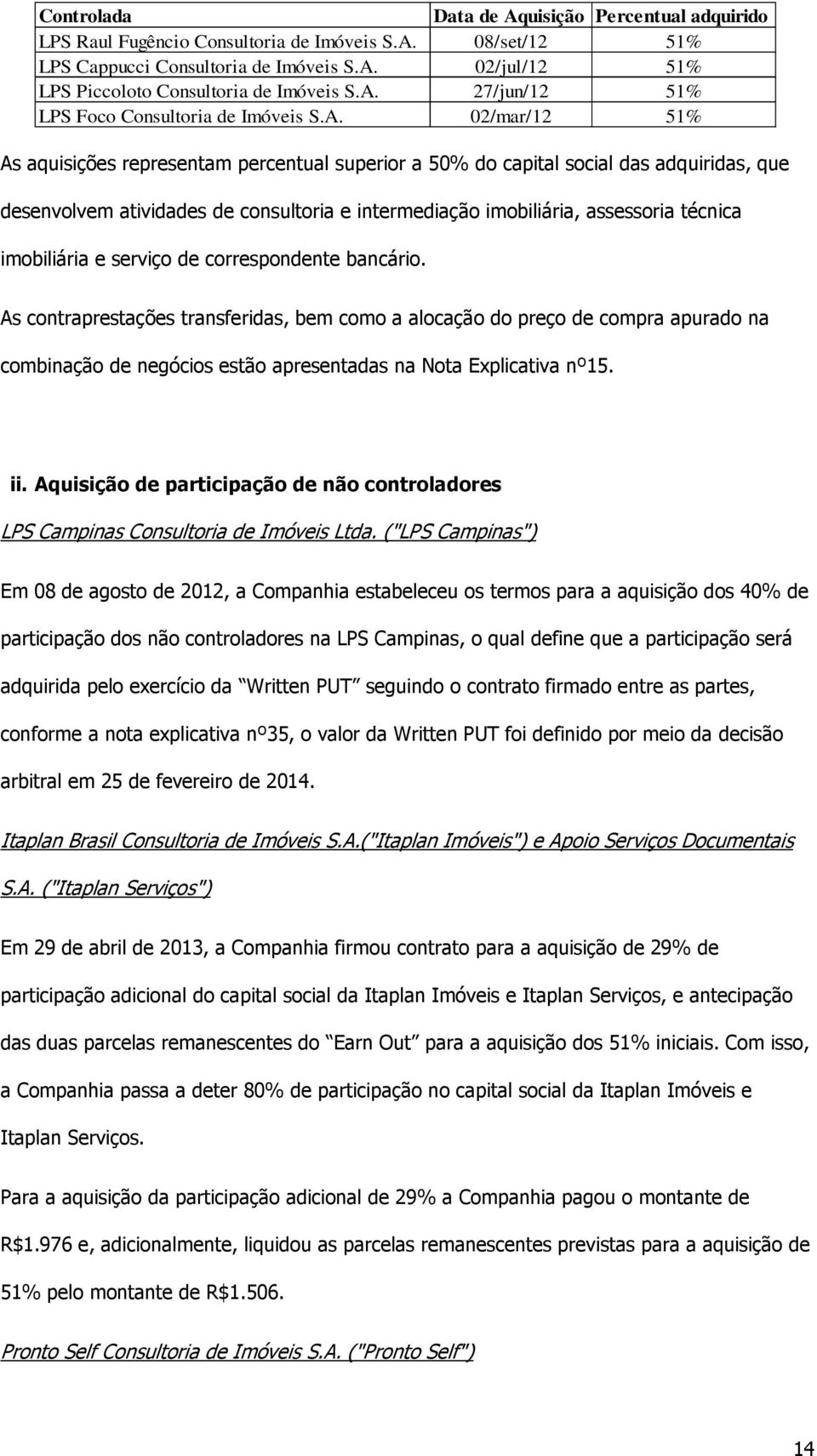 intermediação imobiliária, assessoria técnica imobiliária e serviço de correspondente bancário.