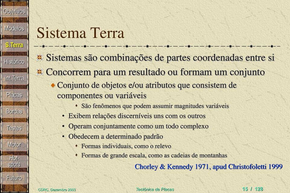 conjunto Conjunto de objetos e/ou atributos que consistem de componentes ou variáveis São fenômenos que podem assumir magnitudes variáveis Exibem relações