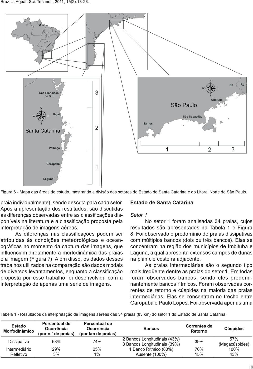 Após a apresentação dos resultados, são discutidas as diferenças observadas entre as classificações disponíveis na literatura e a classificação proposta pela interpretação de imagens aéreas.