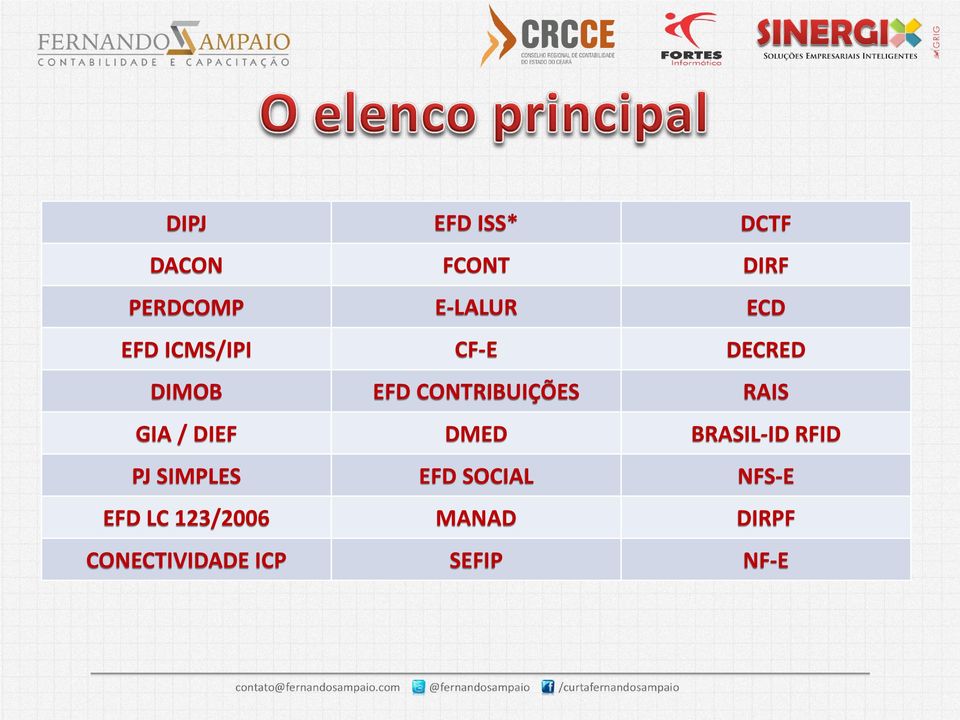 GIA / DIEF DMED BRASIL-ID RFID PJ SIMPLES EFD SOCIAL