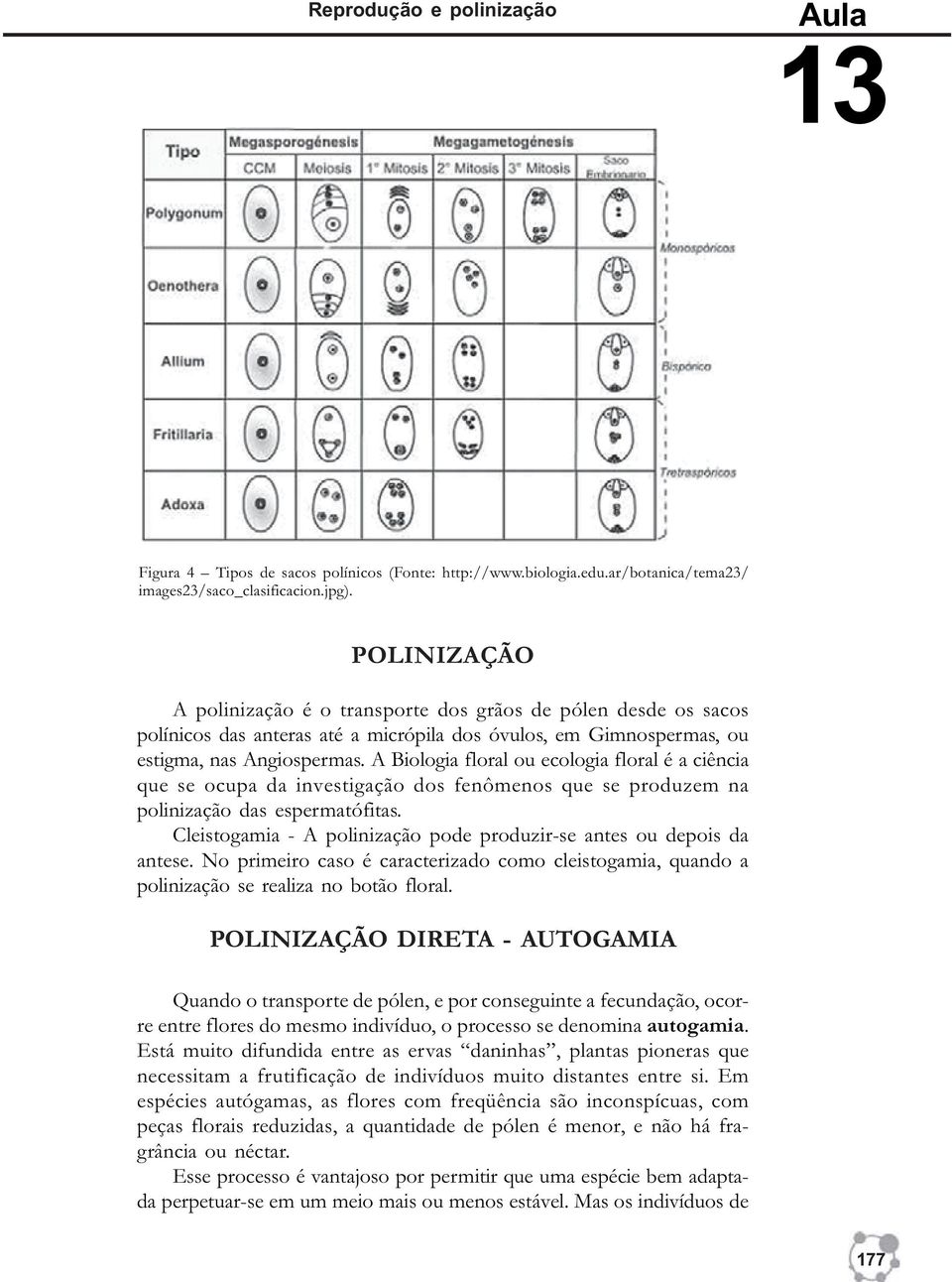 A Biologia floral ou ecologia floral é a ciência que se ocupa da investigação dos fenômenos que se produzem na polinização das espermatófitas.