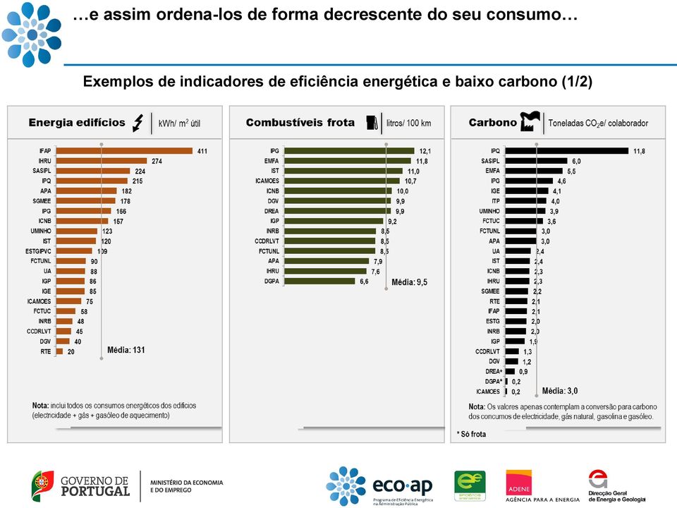 Exemplos de indicadores de