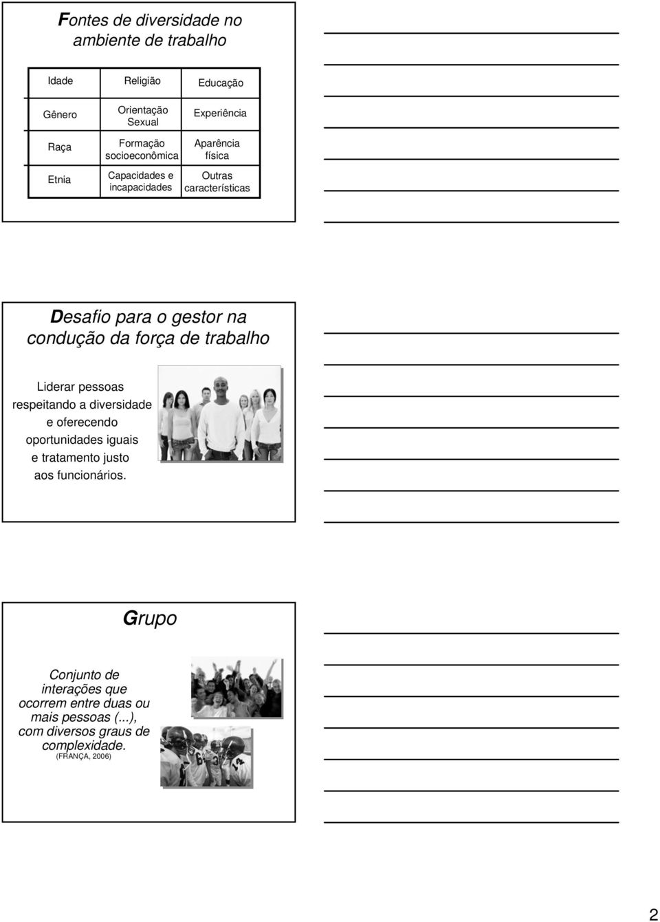 de trabalho Liderar pessoas respeitando a diversidade e oferecendo oportunidades iguais e tratamento justo aos funcionários.