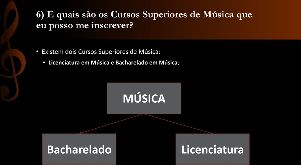 Existem dois Cursos Superiores de Música: