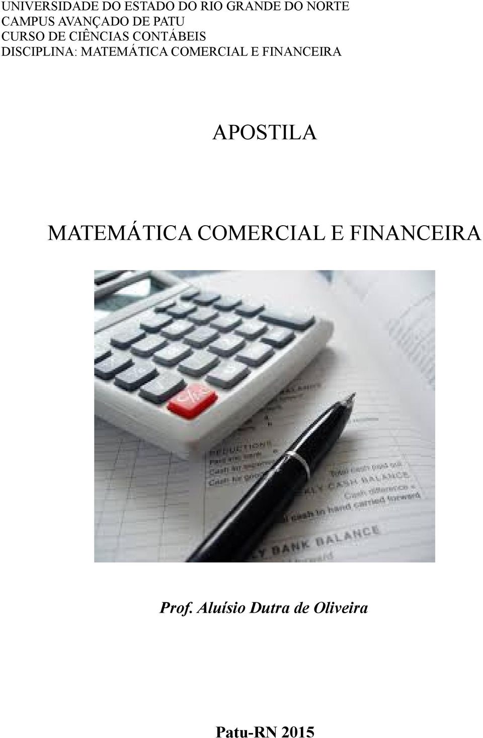 MATEMÁTICA COMERCIAL E FINANCEIRA APOSTILA MATEMÁTICA