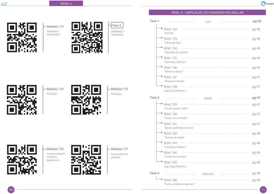 157 Roupas e enxoval Mód. 158 Jogo Caça Palavras 1 pg 46 pg 46 pg 46 pg 46 pg 46 pg 47 pg 47 Fase 2 CIDADE pg 47 Mód. 159 Escola, igreja e clube Mód. 160 Praça, rua e avenida Mód.
