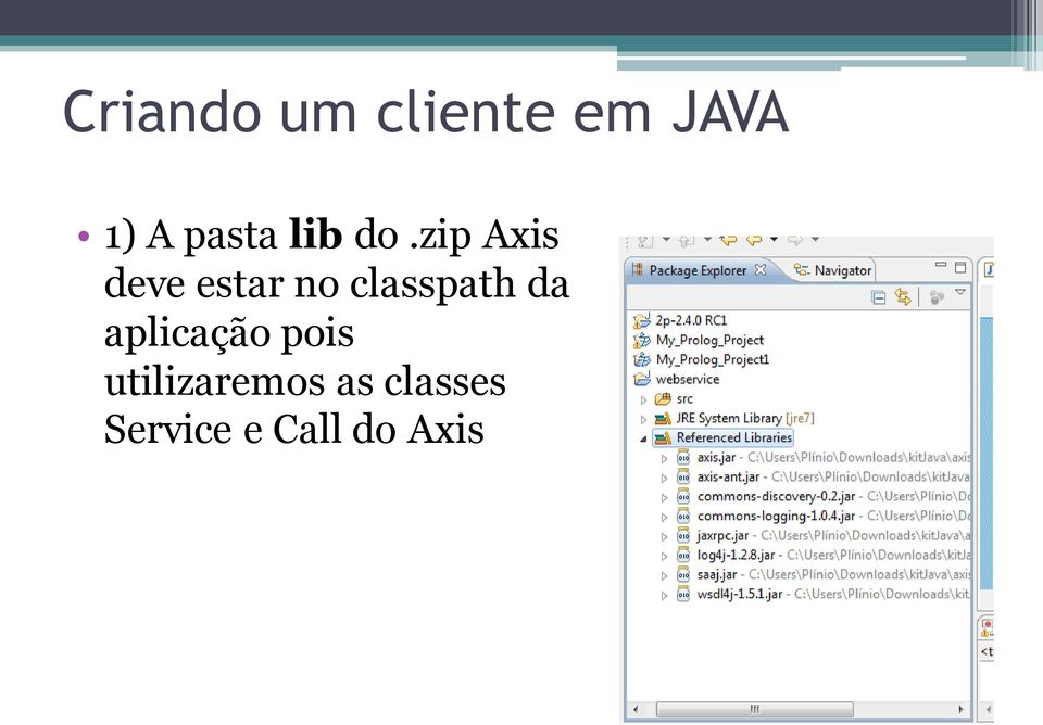 zip Axis deve estar no classpath da