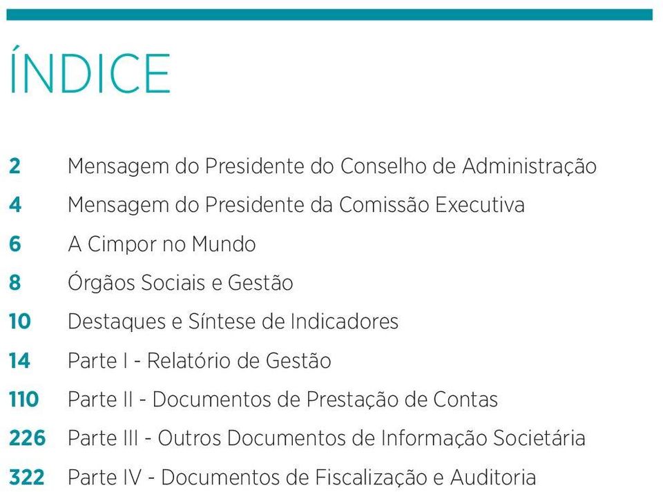 26 14 Parte Parte I I - Relatório de de Gestão 26 110 Parte Parte II II - Documentos de de Prestação de de Contas 26 226 Parte