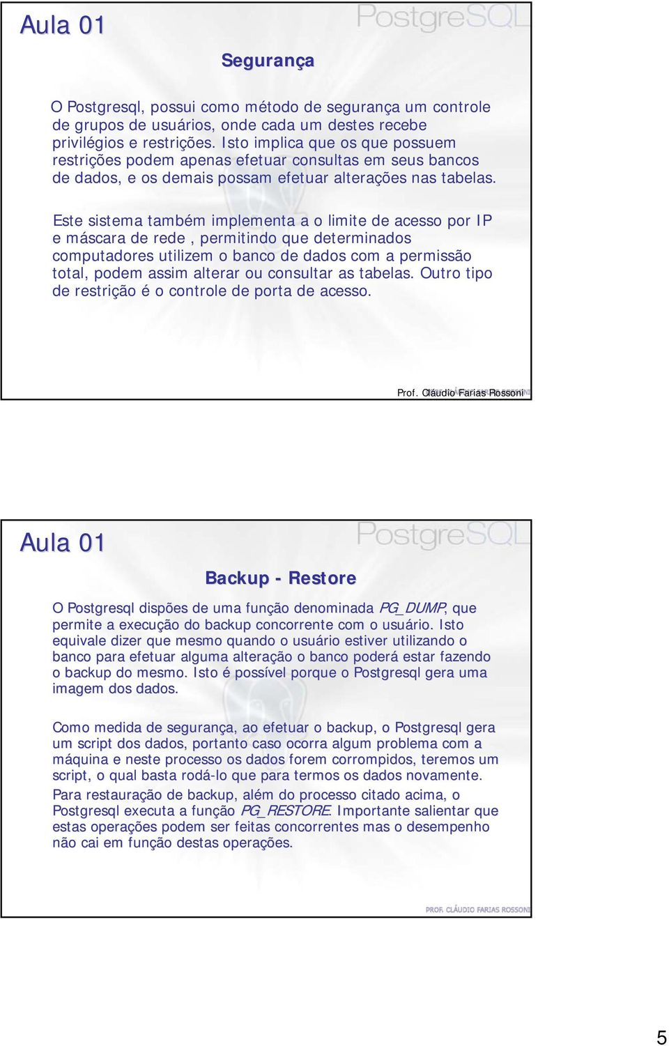 Este sistema também implementa a o limite de acesso por IP e máscara de rede, permitindo que determinados computadores utilizem o banco de dados com a permissão total, podem assim alterar ou