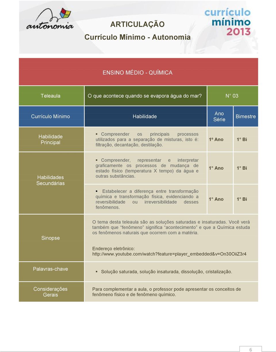 Estabelecer a diferença entre transformação química e transformação física, evidenciando a reversibilidade ou irreversibilidade desses fenômenos.