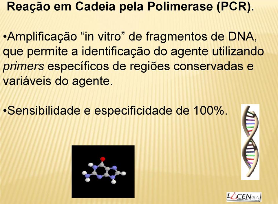 identificação do agente utilizando primers específicos de