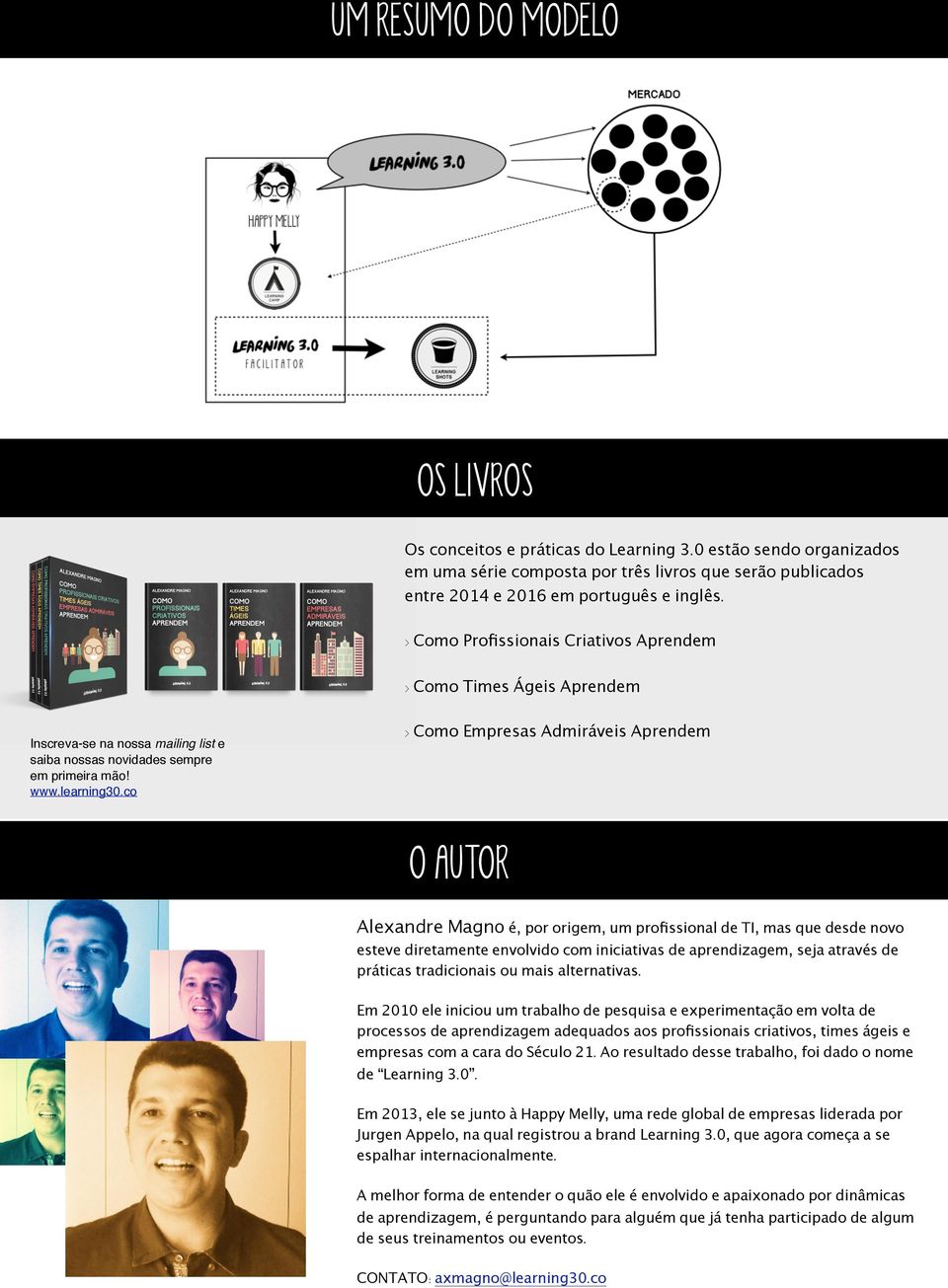 co > Como Empresas Admiráveis Aprendem O AUTOR Alexandre Magno é, por origem, um profissional de TI, mas que desde novo esteve diretamente envolvido com iniciativas de aprendizagem, seja através de