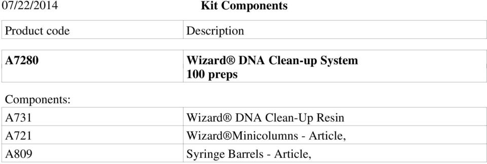 Clean-up System 100 preps Wizard DNA Clean-Up