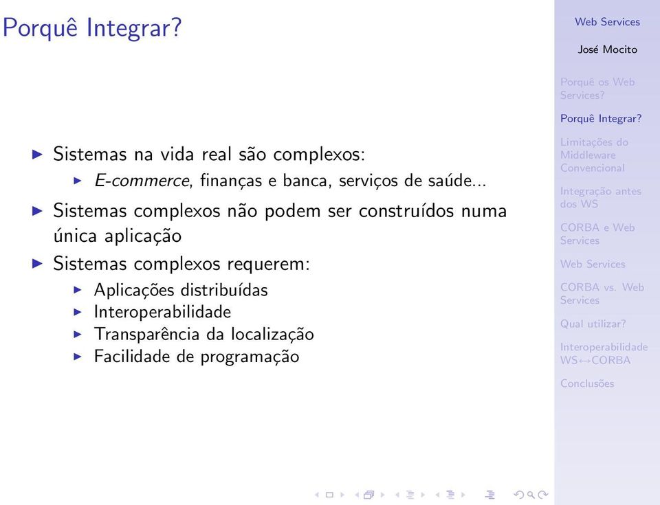 .. Sistemas complexos não podem ser construídos numa única