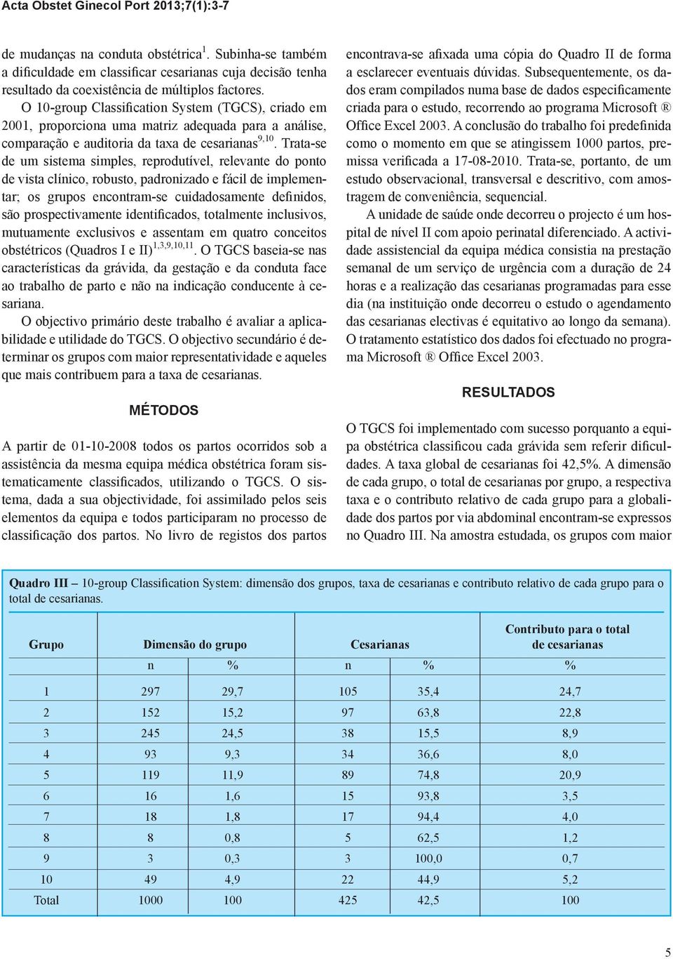 Trata-se de um sistema simples, reprodutível, relevante do ponto de vista clínico, robusto, padronizado e fácil de implementar; os grupos encontram-se cuidadosamente deinidos, são prospectivamente