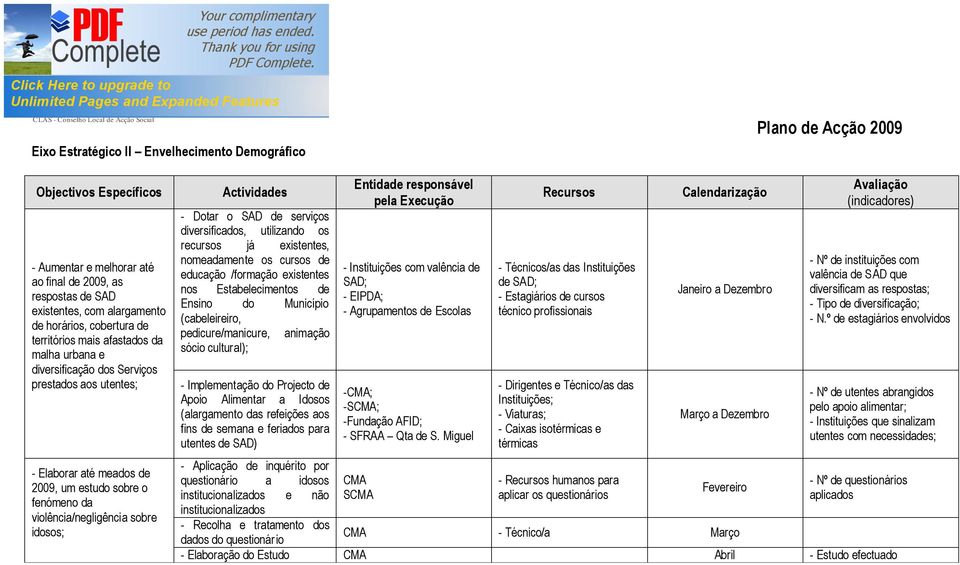 diversificados, utilizando os recursos já existentes, nomeadamente os cursos de educação /formação existentes nos Estabelecimentos de Ensino do Município (cabeleireiro, pedicure/manicure, animação