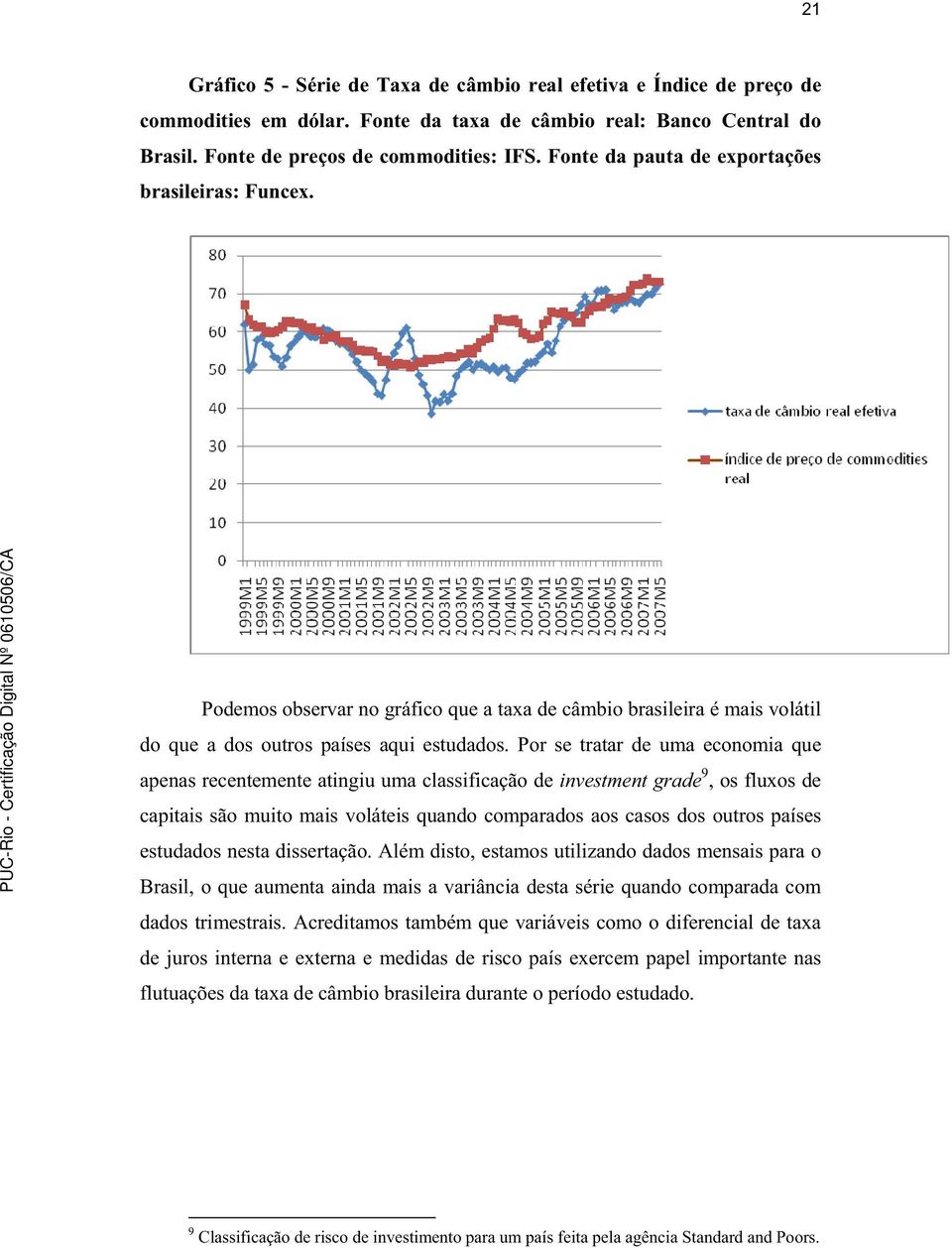 Por se tratar de uma economia que apenas recentemente atingiu uma classificação de investment grade 9, os fluxos de capitais são muito mais voláteis quando comparados aos casos dos outros países