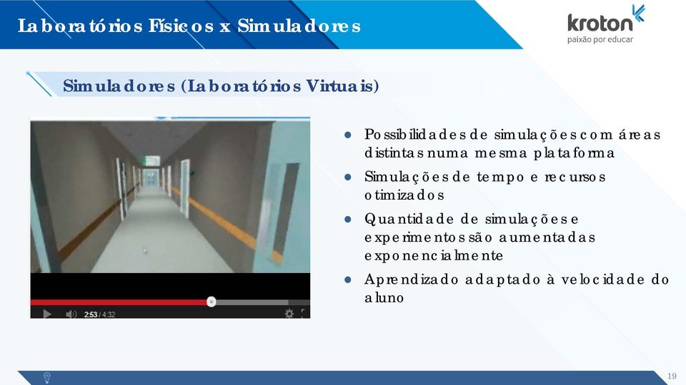 Simulações de tempo e recursos otimizados Quantidade de simulações e