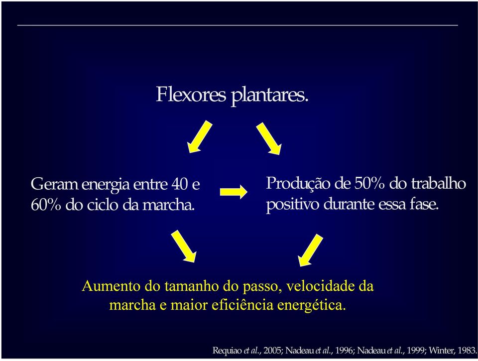 Aumento do tamanho do passo, velocidade da marcha e maior eficiência