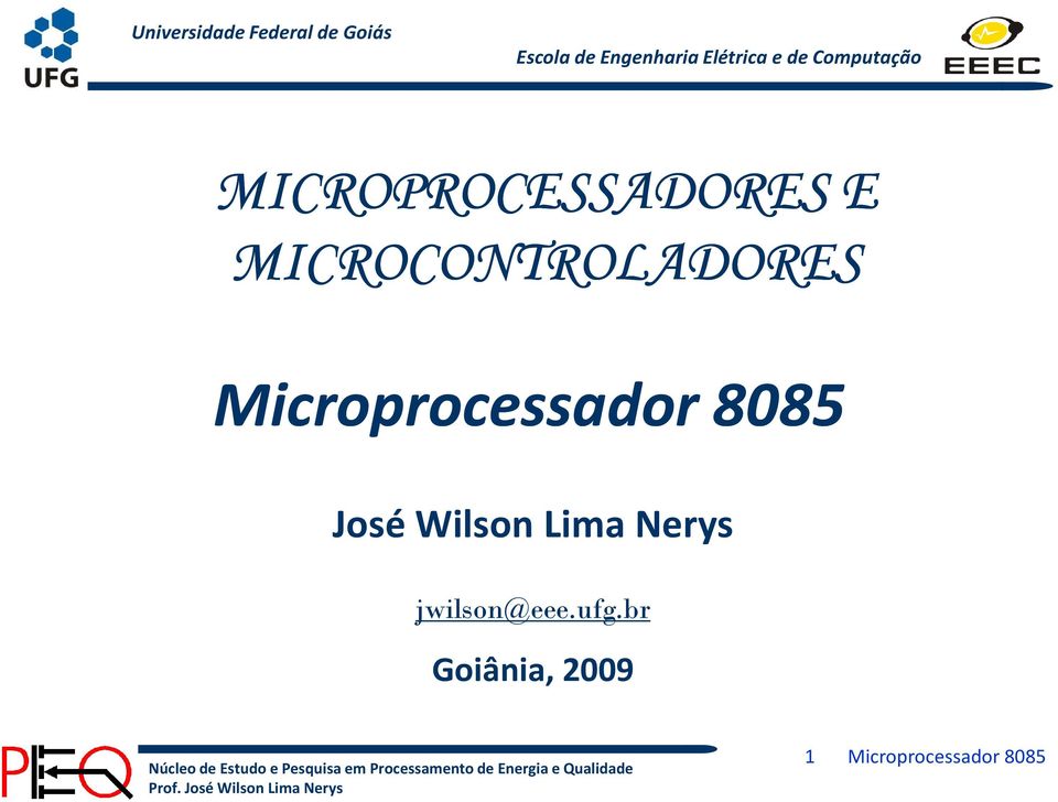 Microprocessador8085 José Wilson