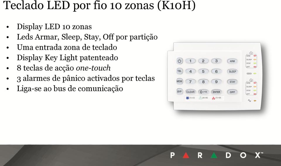teclado Display Key Light patenteado 8 teclas de acção