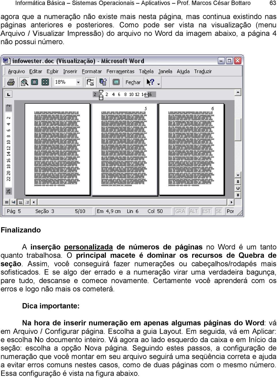 Finalizando A inserção personalizada de números de páginas no Word é um tanto quanto trabalhosa. O principal macete é dominar os recursos de Quebra de seção.