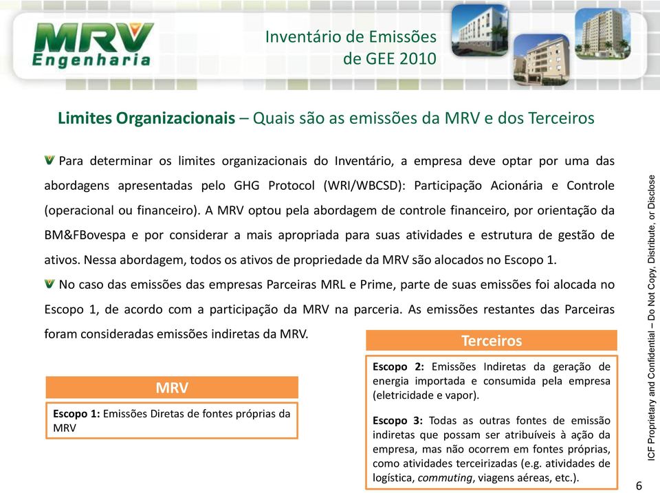A MRV optou pela abordagem de controle financeiro, por orientação da BM&FBovespa e por considerar a mais apropriada para suas atividades e estrutura de gestão de ativos.