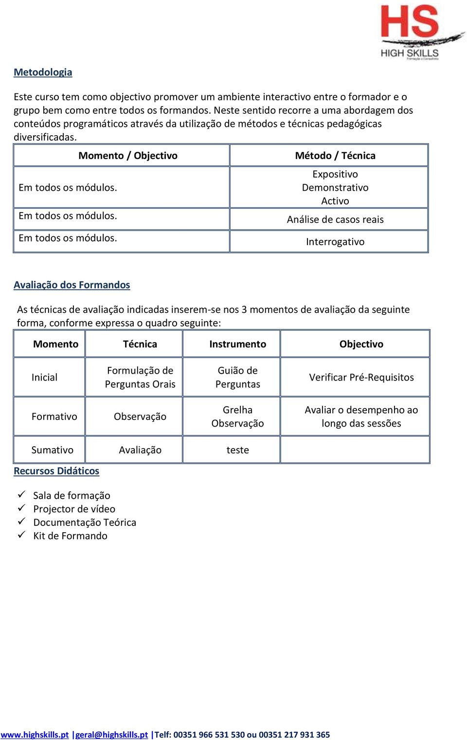 Em todos os módulos. Em todos os módulos.