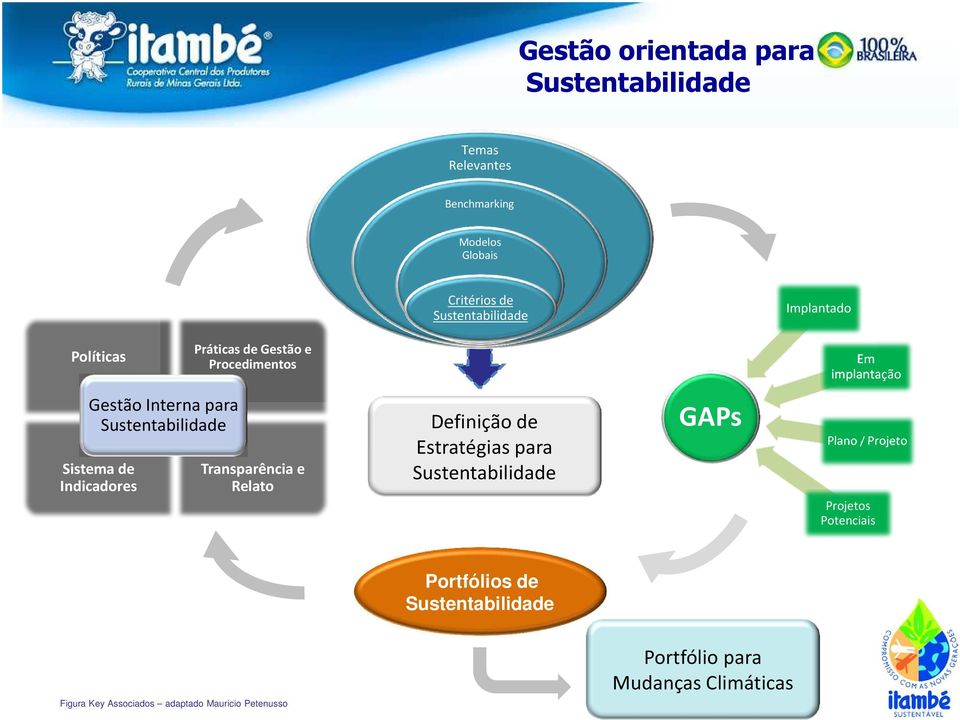 Indicadores Transparênciae Relato Definição de Estratégias para Sustentabilidade GAPs Plano/ Projeto Projetos